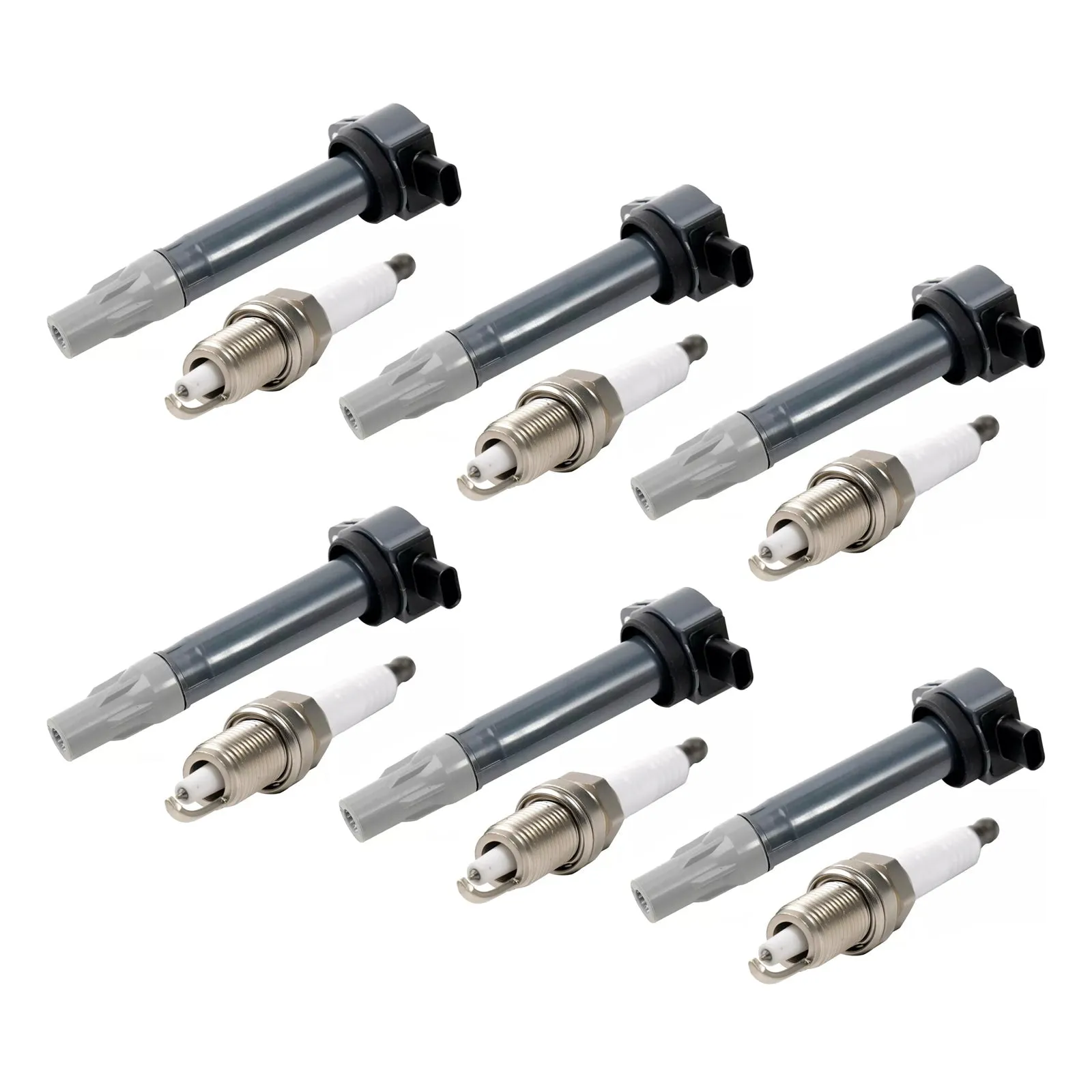 Velas de bobina de encendido y encendido UF502 4606869 4606869AA para Dodge Challenger V6 3.5 L 2009-2010 (6 piezas)