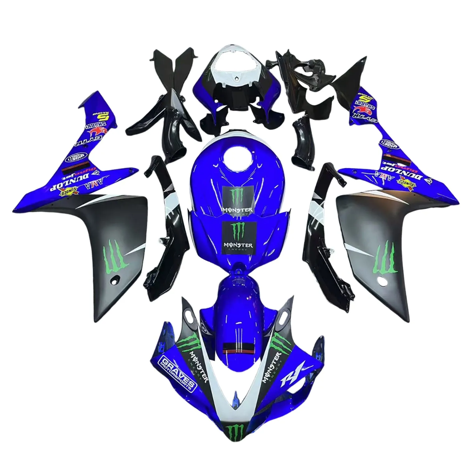 Kit de carenado de inyección Bodywork ABS de plástico adecuado para Yamaha YZF-R1 2007-2008