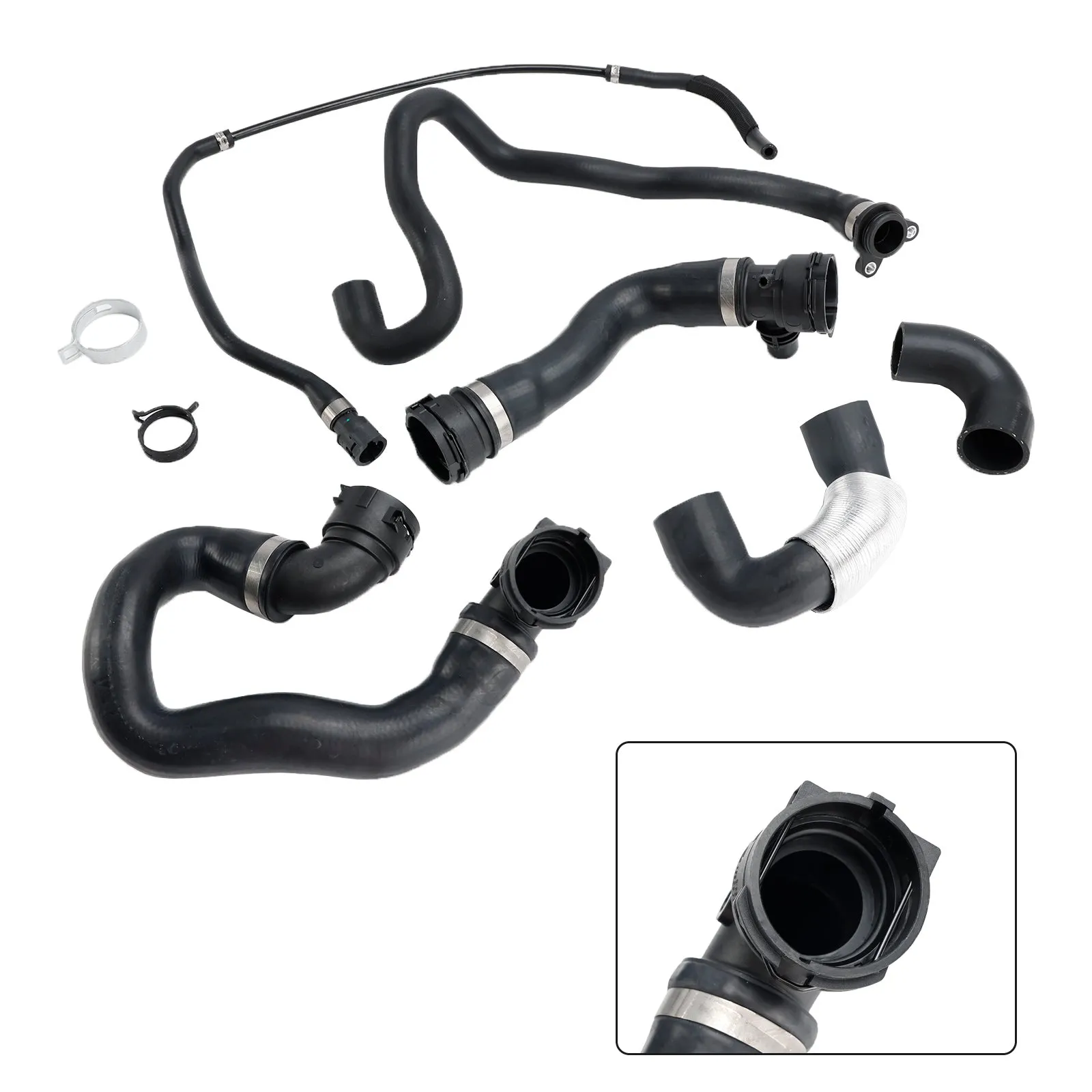 2008-2010 BMW 135i 6PCS Kit de manguera de agua refrigerante para radiador 17128634285