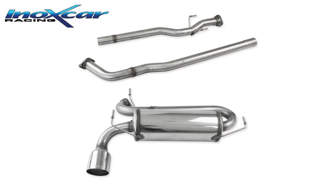 Tubo central directo+ Escape trasero 1X100 RACING Ø 55 NISSAN JUKE 1.6 Turbo 4WD (190CV) 2011-- SIN homologacion Inoxcar