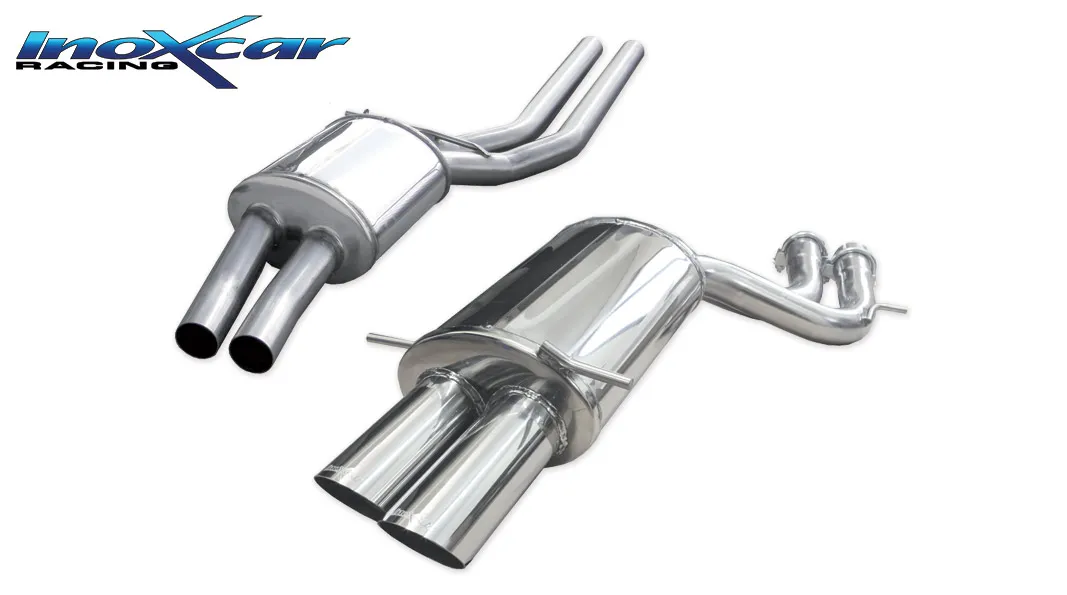 Tubo central con silenciador + Escape trasero 2X80 RACING AUDI A4 (Type B5) RS4 2.7 BITURBO (380CV) 1998-2001 CON Homologacion E