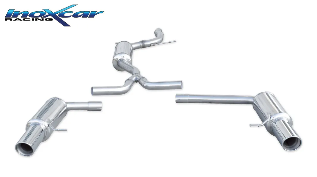 Tubo central con silenciador + Escape trasero 1X100 X-RACE Salida Izq. + Dcha. AUDI AVANT 2WD 2.0 TFSi (211CV) / 3.2 V6 (265CV)