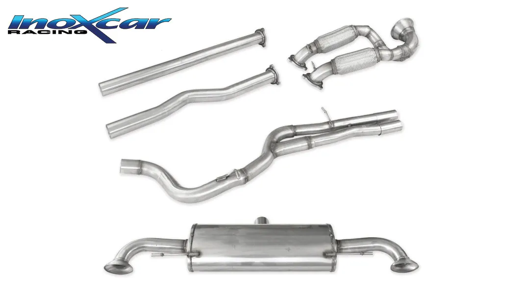 Tubo de sustitución del catalizador (1°cat) + Tubo de sustitución del catalizador (2°cat) + Escape trasero Salida Izq. + Dcha.
