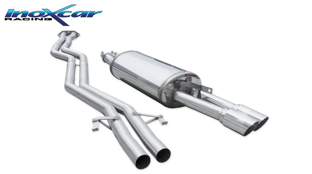 Tubo de sustitución del catalizador + Tubo central directo + Escape trasero 2X70 RACING BMW E30 M3 --1992 SIN homologacion Inoxc