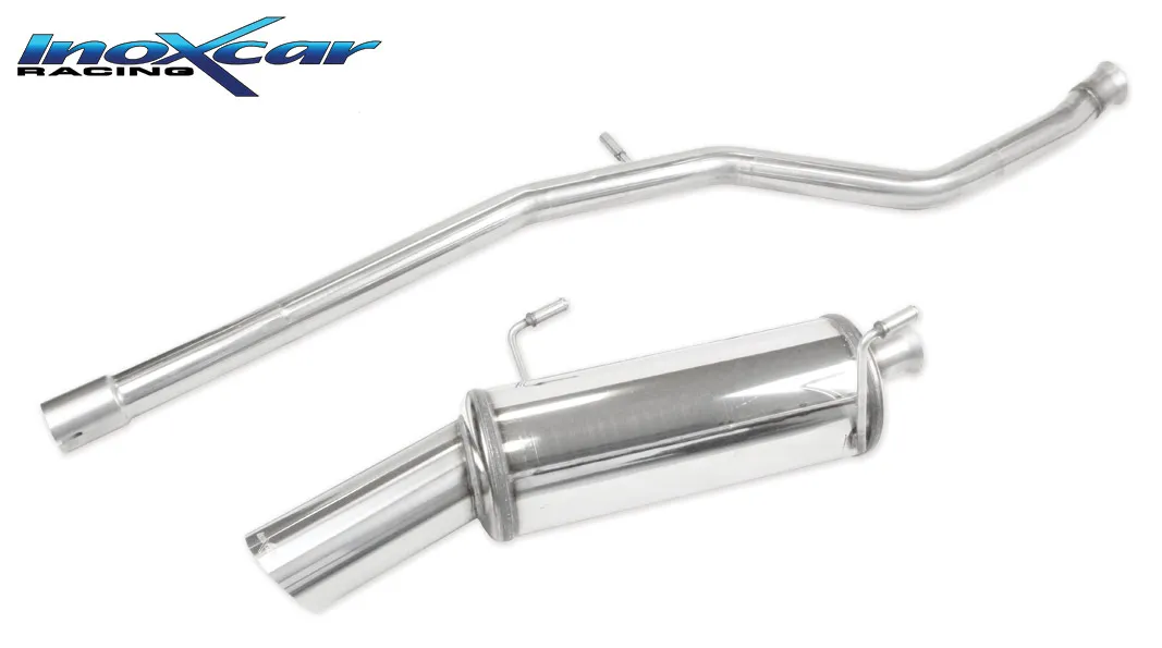 Tubo central directo+ Escape trasero 1X100 RACING diam. 55 PEUGEOT 206 2.0 16V GTI (136CV) 1999-2004 SIN homologacion Inoxcar