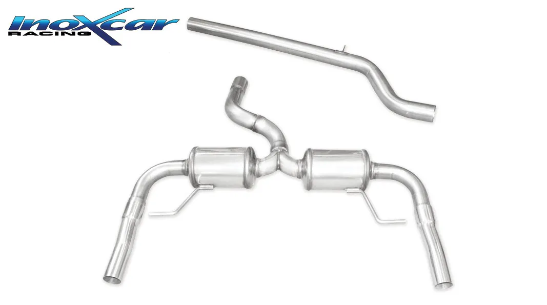 Tubo central directo+ Escape trasero 1X54 RACING Salida Izq. + Dcha. diam. 63,5 RENAULT CLIO 3 Restyling 2009-- RS 2.0i (200cv)