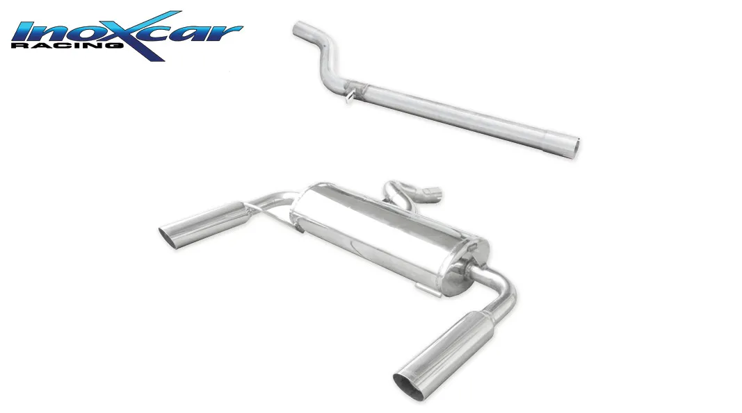 Tubo central directo+ Escape trasero 1X76 RACING Salida Izq. + Dcha. Ø63,5 RENAULT CLIO 3 RS 2.0 16V (197CV) / RS GORDINI 2006-2