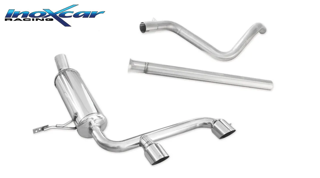 Tubo central directo+ Escape trasero CEN 2X76 RACING diam. 63,5 RENAULT MEGANE II 2.0 16V RS TURBO (225CV) 2004-- Ø 60 SIN homol