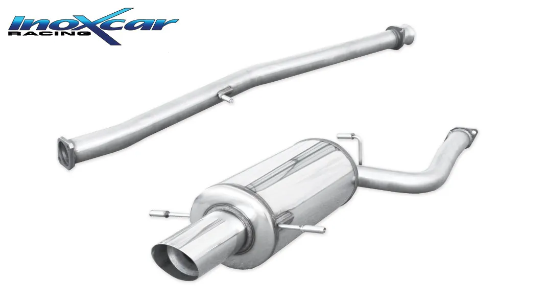 Tubo central directo+ Escape trasero 1X100 RACING Ø 63,5 SUBARU IMPREZA 4WD 2.0 GT TURBO --2000 SIN homologacion Inoxcar