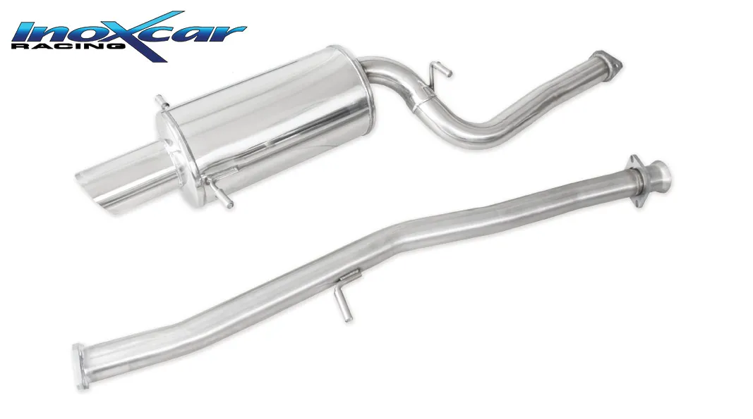 Tubo central directo+ Escape trasero 1X100 RACING Ø 63,5 SUBARU IMPREZA 4WD 2.0 STI TURBO (265CV) 2002-- CON homologacion Inoxca