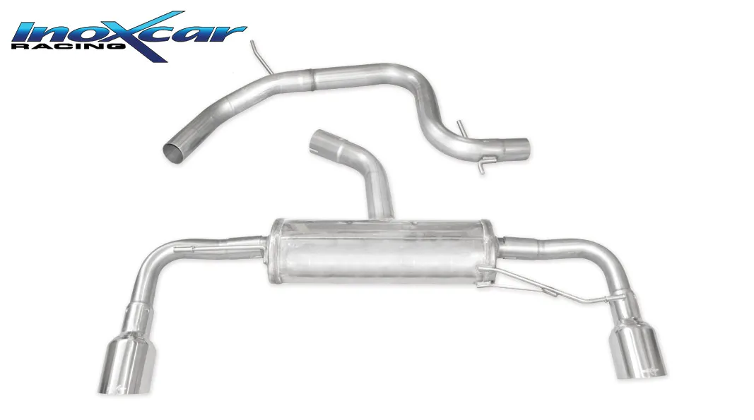 Tubo central directo+ Escape trasero 1X100 RACING Salida Izq. + Dcha. Ø 70 VOLKSWAGEN GOLF 6 2.0 TSI GTI (210CV) 2009-- SIN homo