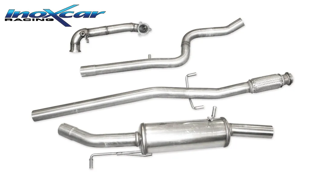 Tubo de sustitución del catalizador + Tubo central directo + Escape trasero gr.A 63,5 Ø PEUGEOT 208 GTI 1.6 (200cv) SIN homolog