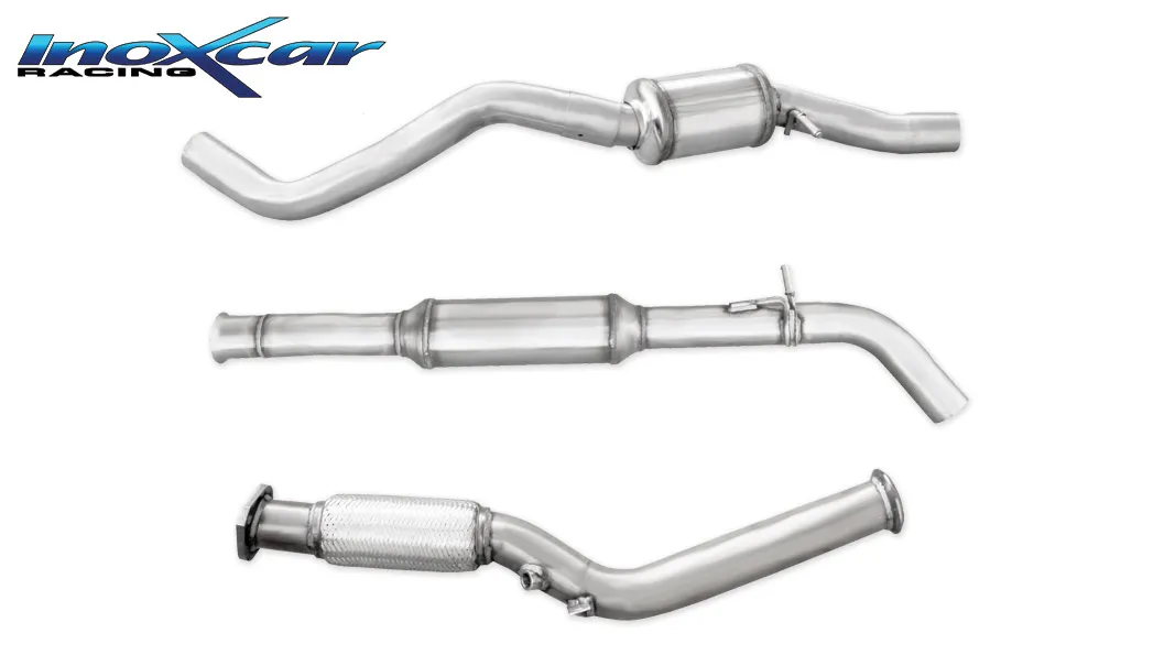 Tubo de sustitución del catalizador (2°cat) + Tubo central directoS + Escape trasero Grupo.N Lado izquierdo 63,5 Ø RENAULT CLI