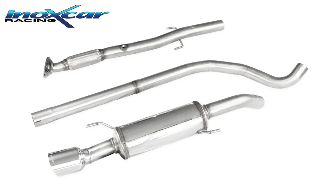 Tubo central con silenciador + Escape trasero 1X100 RACING diam. 63,5 OPEL ADAM 1.4 S TURBO (150cv) 2015-- diam. 54 SIN homologa