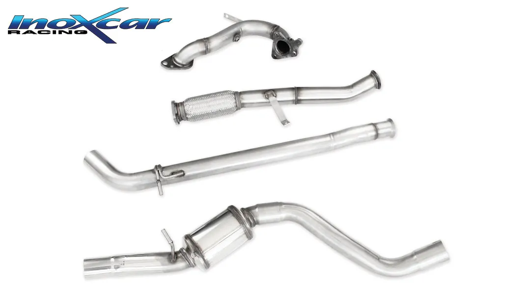 Tubo de sustitución del catalizador + Tubo intermedio + Tubo central directo + Escape trasero63,5 Ø RENAULT CLIO 4 RS Trophy 1.6