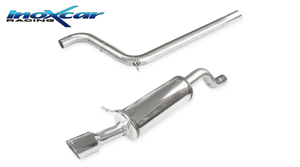 Tubo central directo + Escape trasero 1X100 RACING (Ø 70) AUDI A1 (Type GB) Ø Attacchi 60mm SIN homologacion Inoxcar