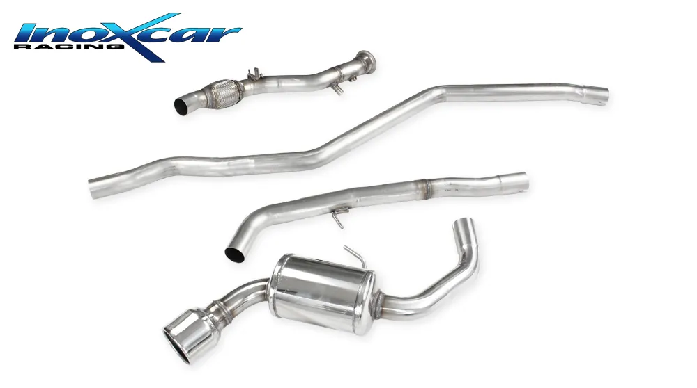 Tubo central con silenciador + Escape trasero 1X102 BMW E87 serie 1 120D (163CV) 2004-- SIN homologacion Inoxcar