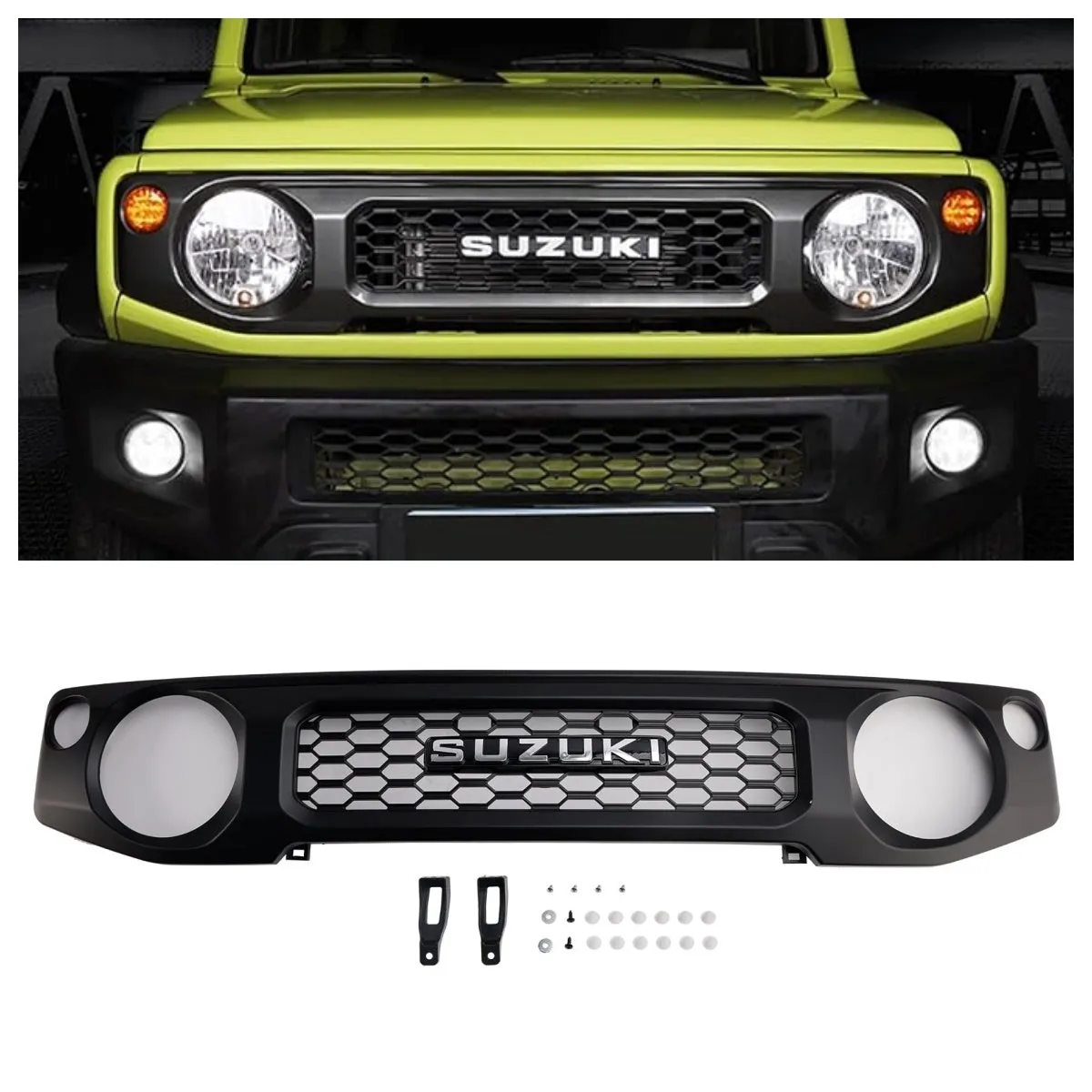 2019 2020 2021 2022 2023 Suzuki Jimny JB64 JB74 Calandre Front in Black Honeycomb