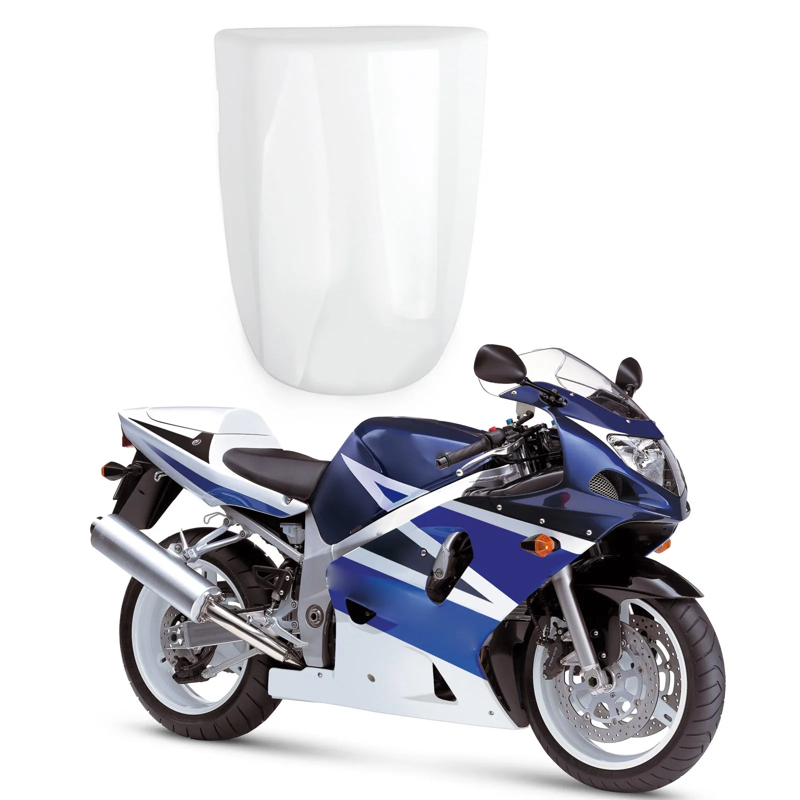 Cubierta del asiento trasero para Suzuki GSXR600/750 2001-2003 GSXR1000 2000-2002 White