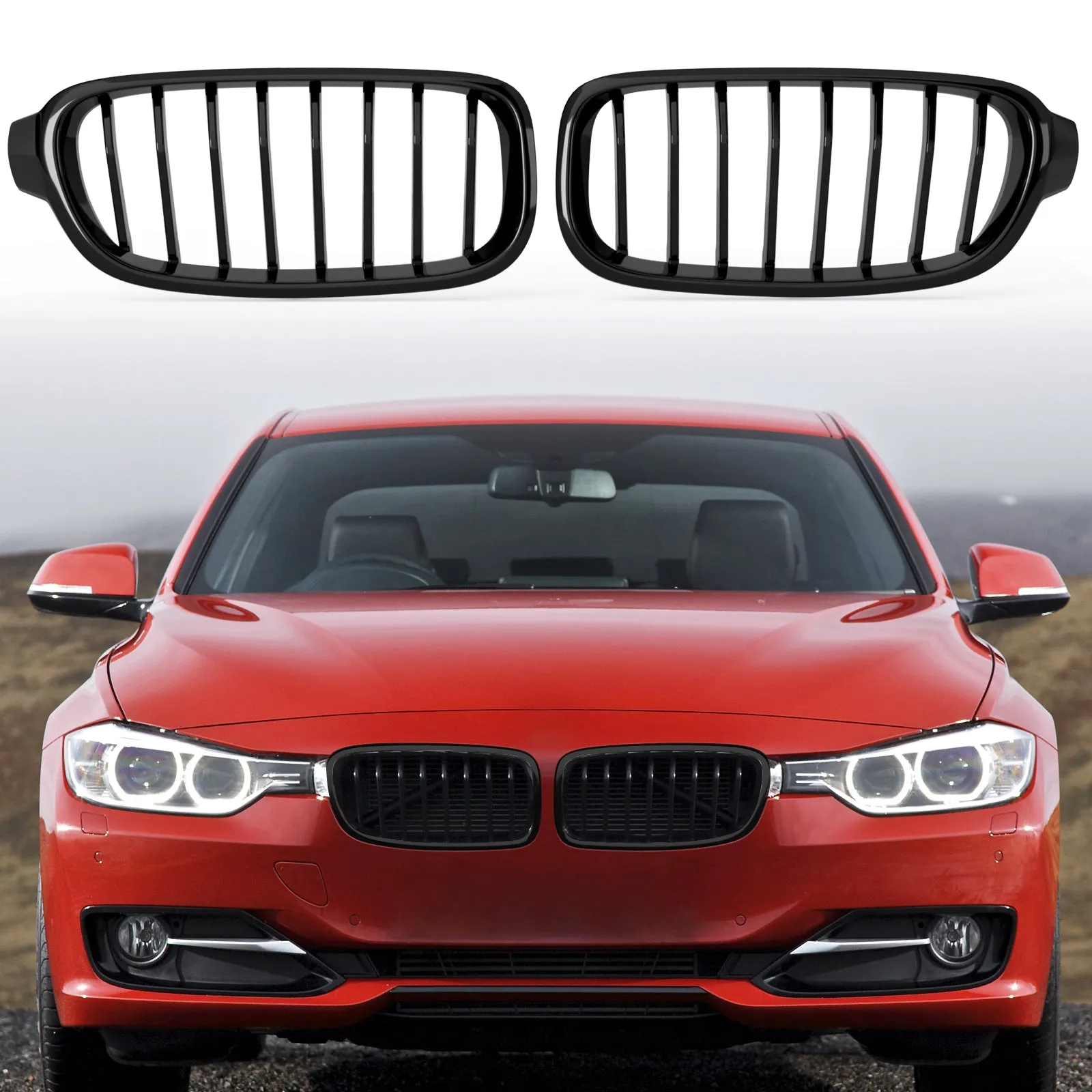 BMW 3 Series F30/F31/F35 (2012-2019) Grill de riñón negro brillo