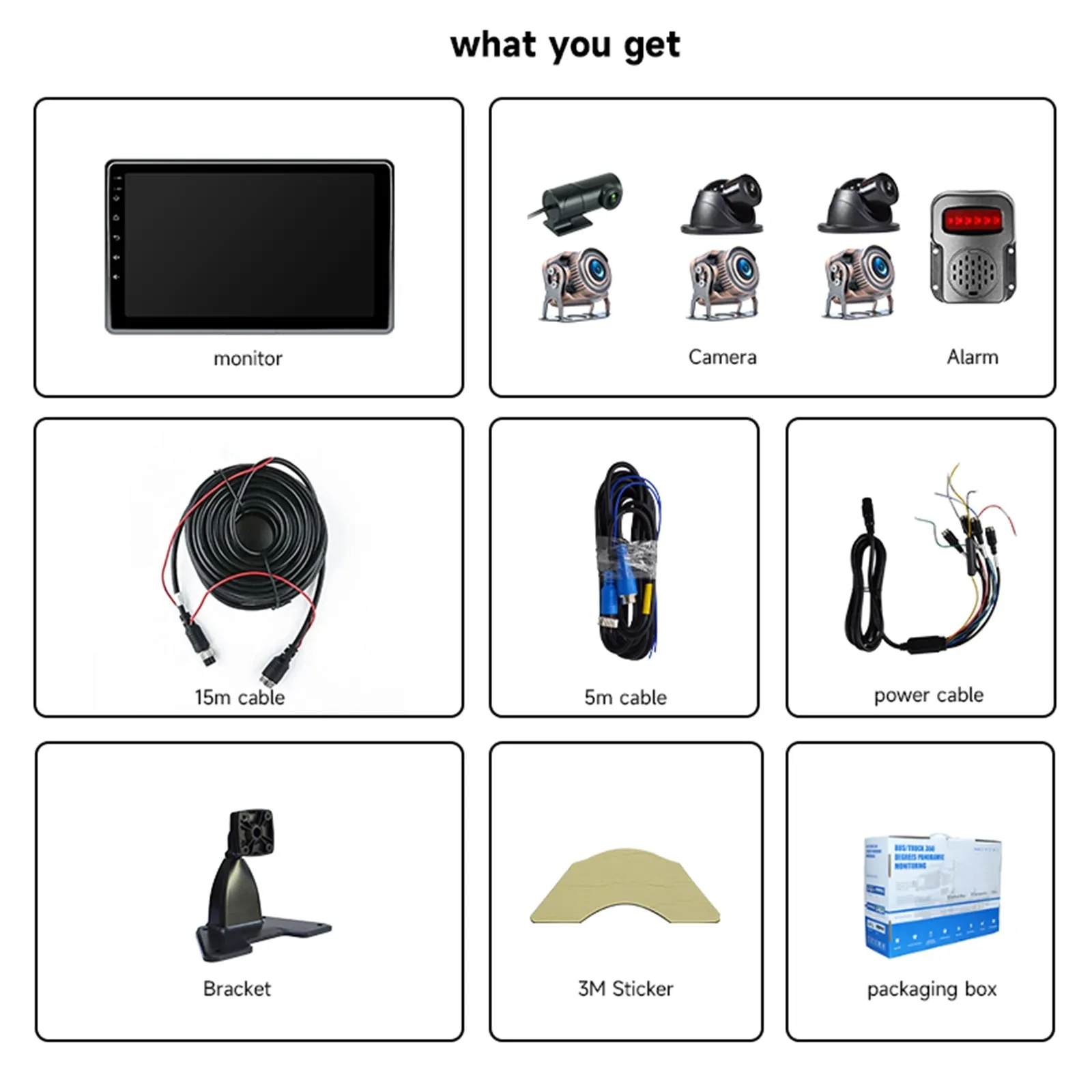 Versión táctil IPS de 10,1 pulgadas 1024*600 con BSD para autobús y camión RV + 6 cámaras de visión trasera