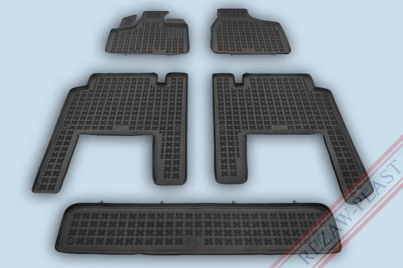 Alfombrillas Caucho Color Negro Con Clips Lancia-Chrysler Voyager V Desde 2006, 5 Asientos 4 Piezas