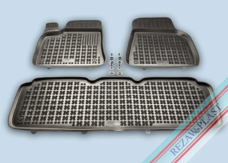 Alfombrillas Caucho Color Negro Con Clips Tesla Model S From 2012 3-Piezas