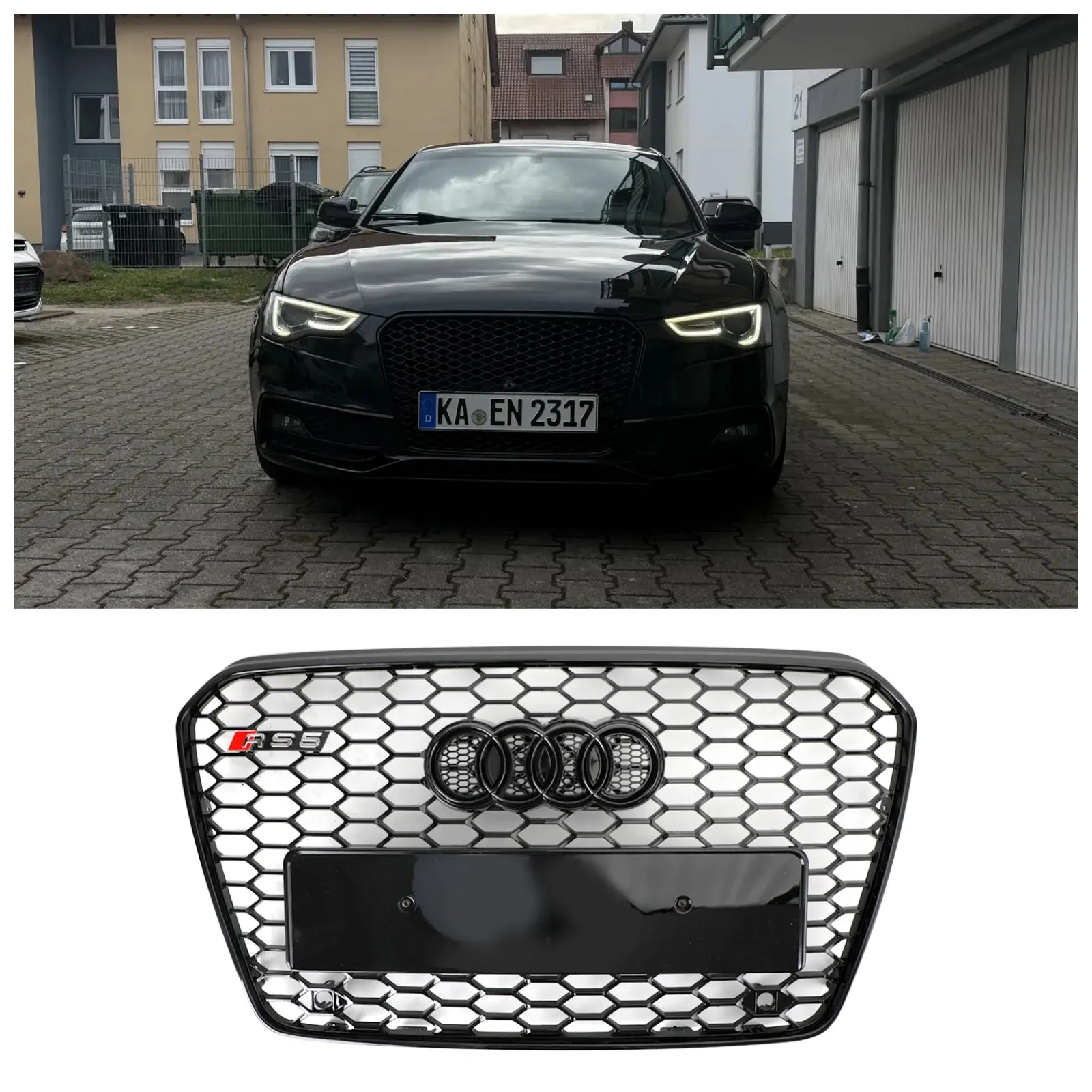 Estilo 2013-2016 Audi A5/S5 B8.5 en Honeycomb of Bumper antes de la rejilla