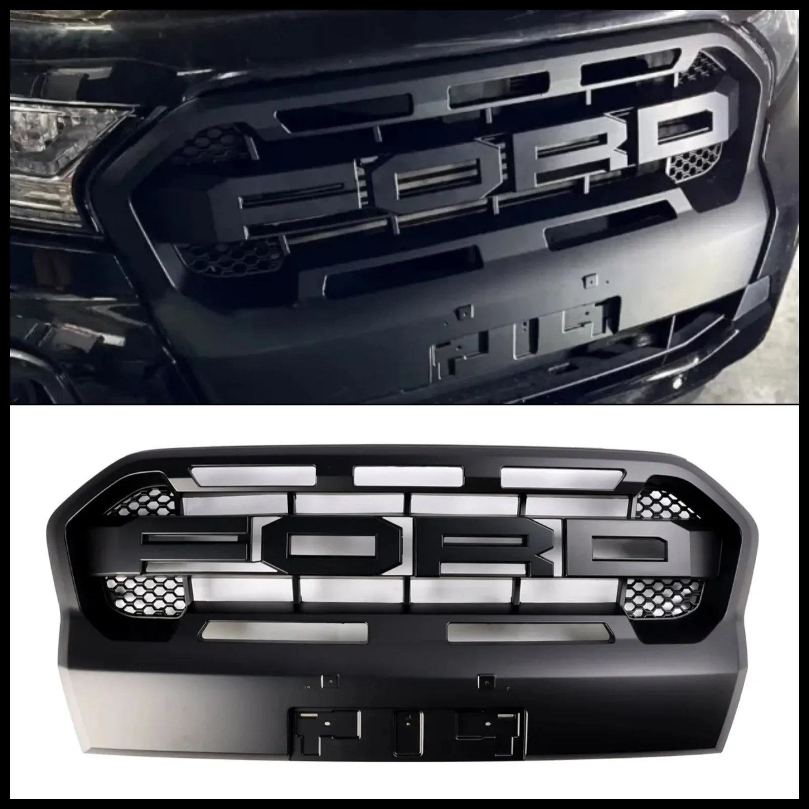 2019 T8 Ford Ranger Ranger Raptor Style Grille de Chocs Front Black Mat