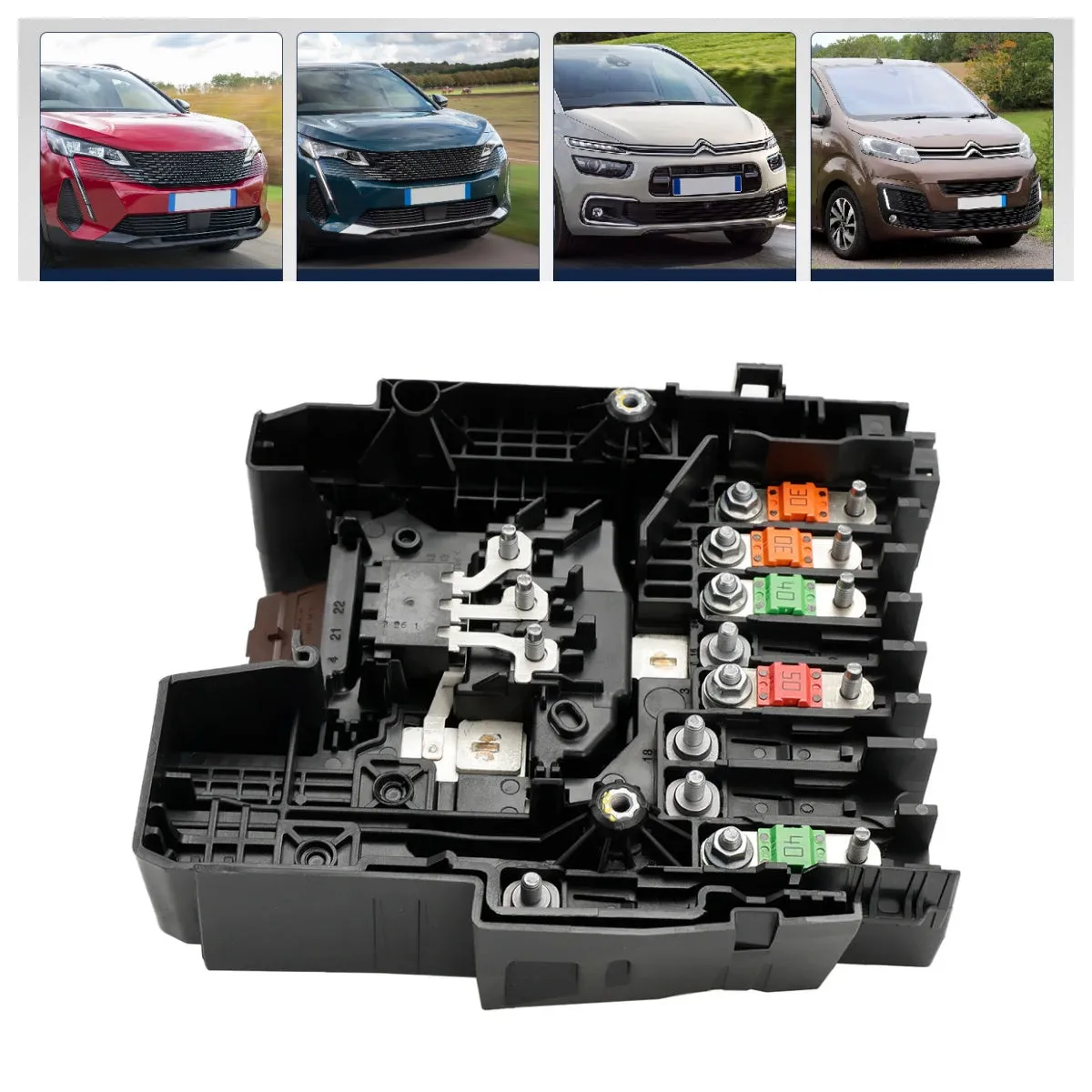 2013+ Citroën C4 Picasso II 1.2 THP, 1.6 VTi, 1.6 THP, 1.6 HDi y BlueHDi y 2.0 BlueHDi Módulo de voltaje de caja de fusibles 9675350380 9675350286 Genérico