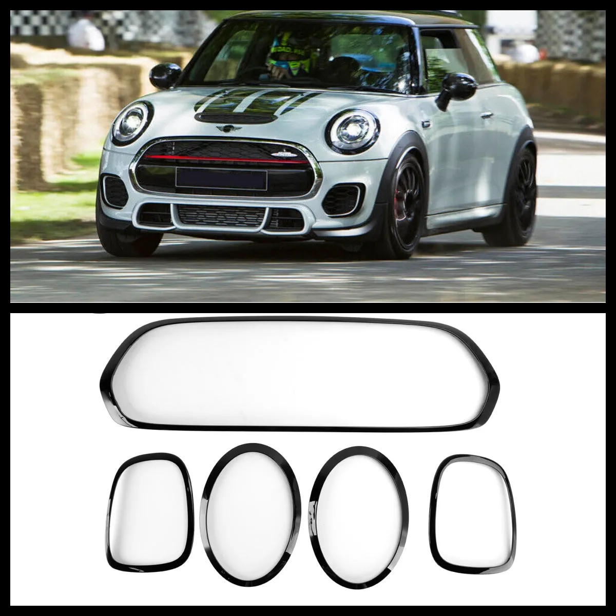 2014-2021 Mini Cooper F55 F56 F57 Callor negro + faro + guarnición de luz trasera