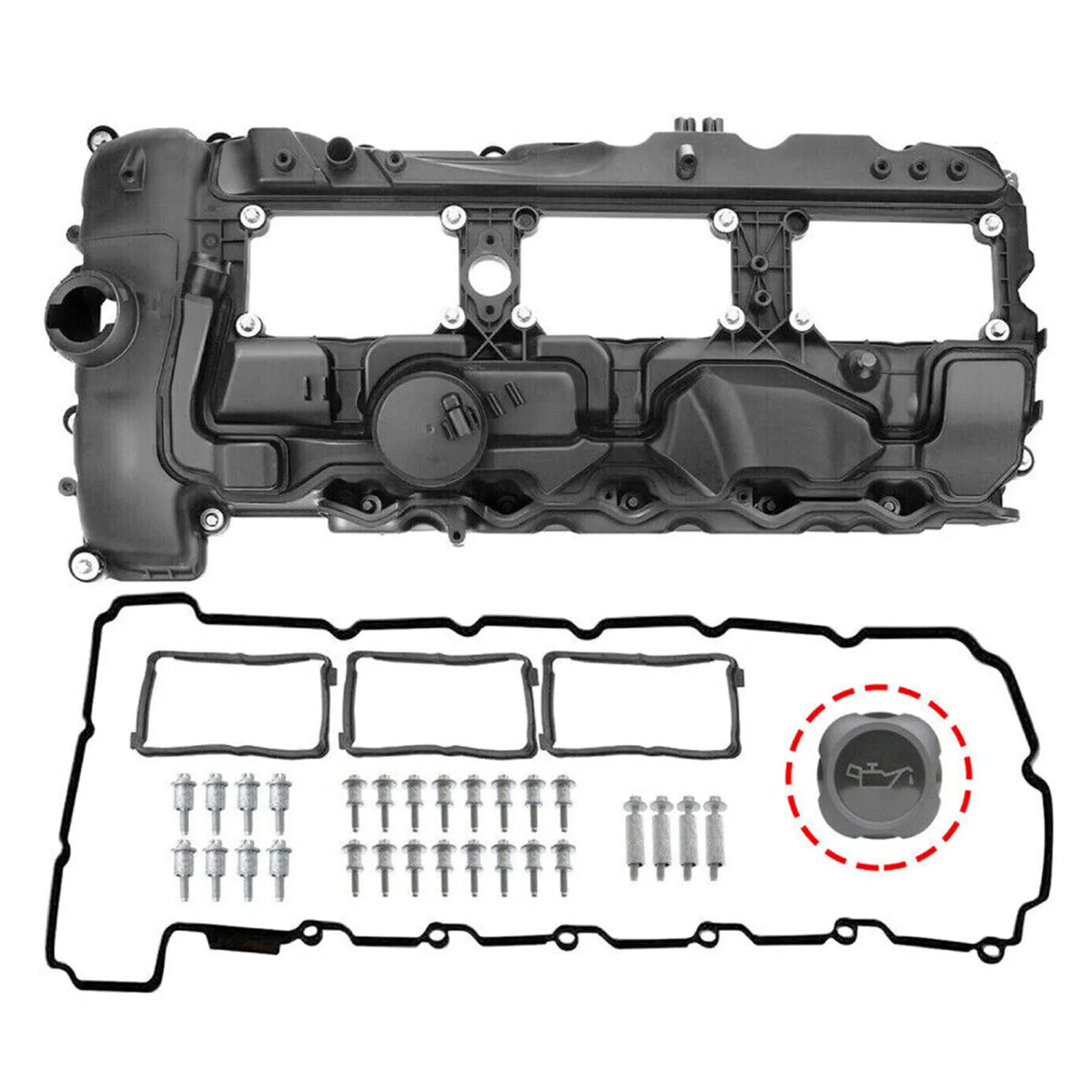 2010-2013 BMW E82/E88 135i 3.0L Turbocharged N55B30 Tapa de válvula de motor con junta + tapa 11127570292