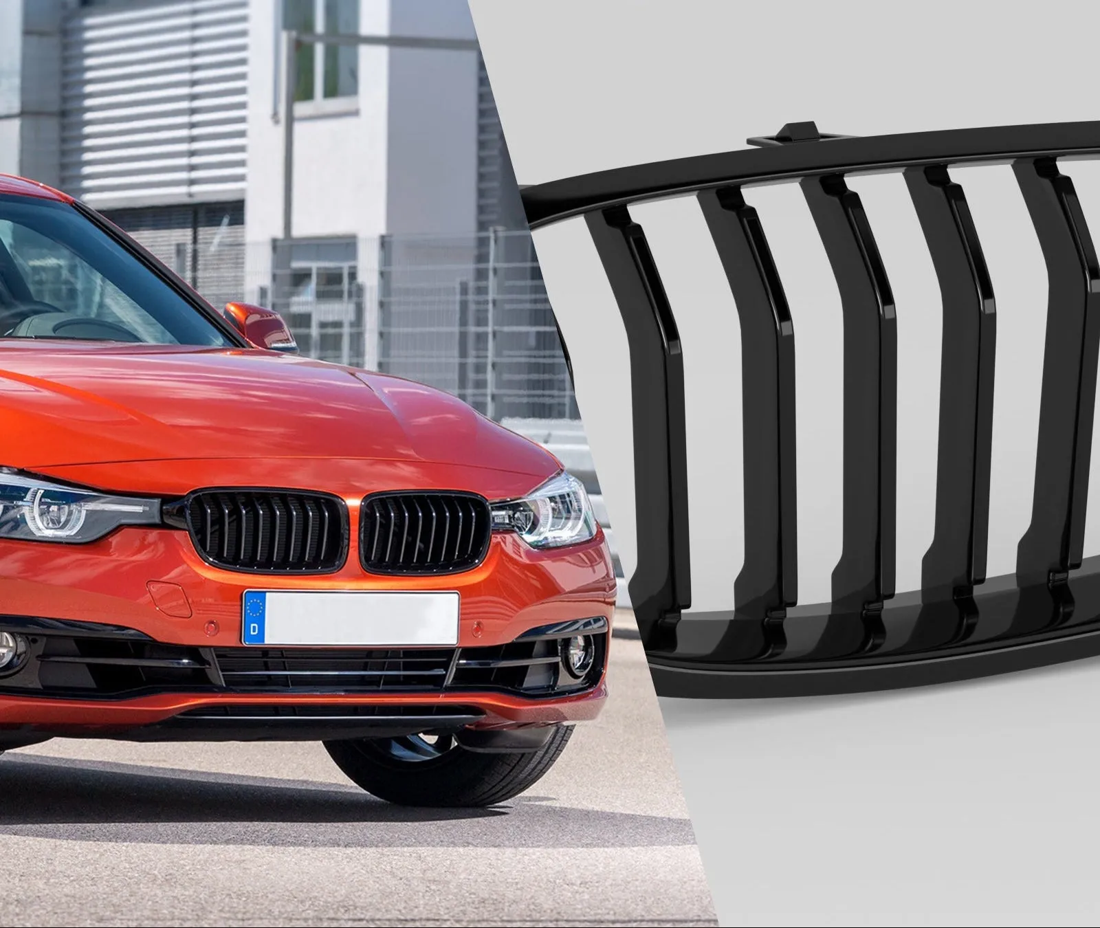 BMW 3 Series F30 F31 F35 2012-2019 Grill de riñón delantero negro brillante