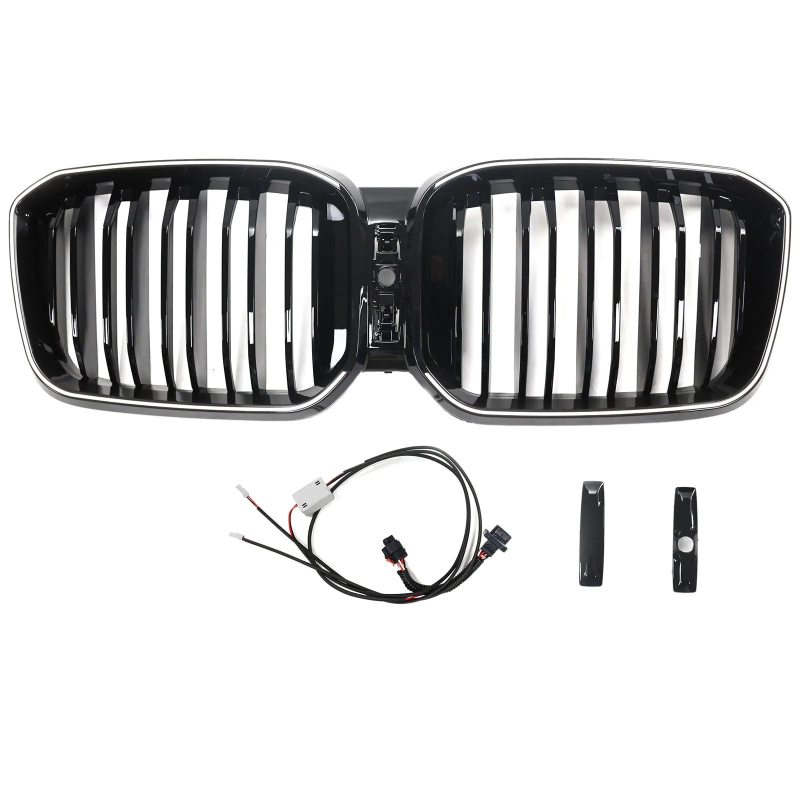Rejilla de parachoques negro brillante con tiras dobles para BMW X3 G01 X4 G02 2022-2025