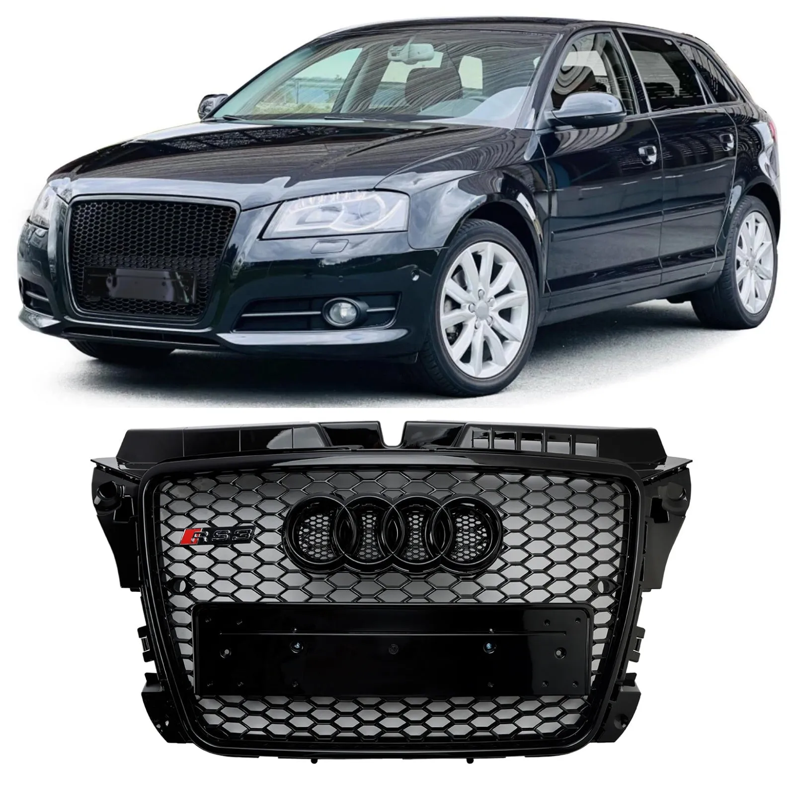 2008 2009 2010 2012 2013 Audi A3 8p RS3 Style Grille de Bumper Frente en Honeycomb genérico