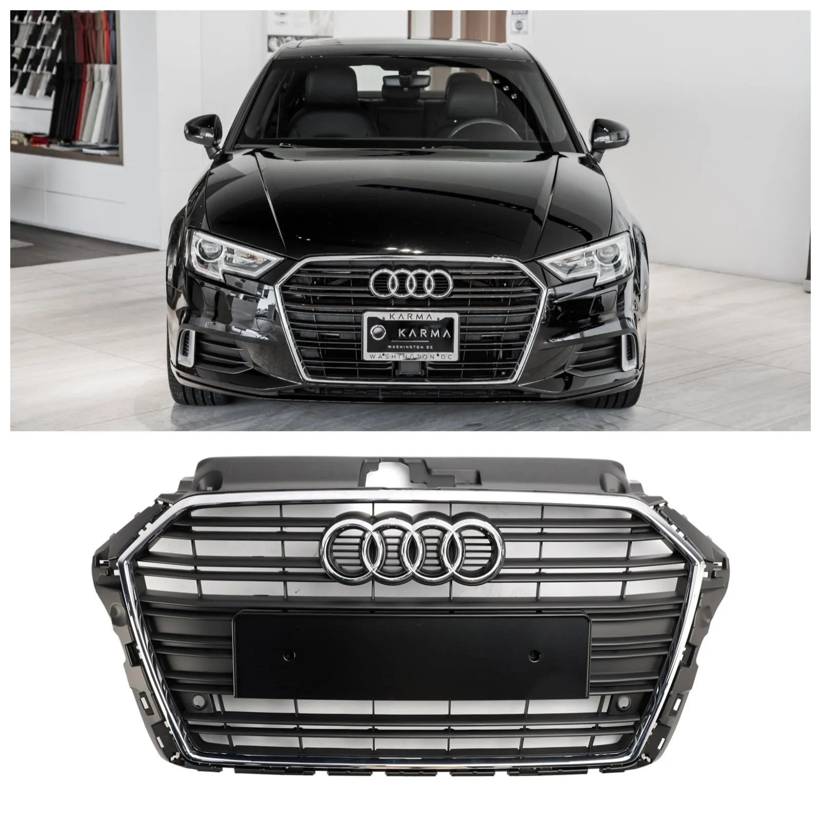 2017-2019 Audi A3 S3 S3 Bround de pero antes de 8V3853651 Chrome 8V3853651B