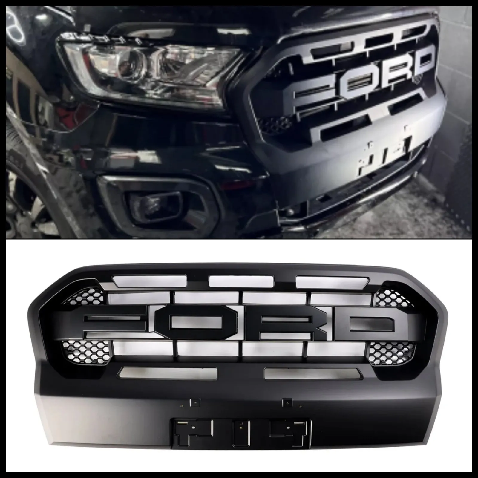 2019-2023 T8 Ford Ranger Ranger Raptor Style Grille de Chocs Front Black Matt