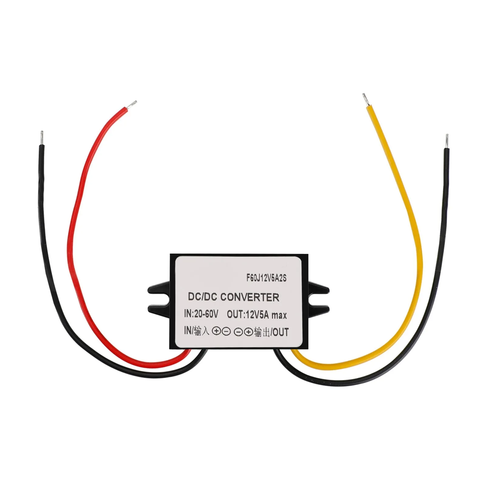 Regulador de voltaje CC, convertidor de disminución de voltaje, 20-60 V a 12 V, 5 A, 60 W