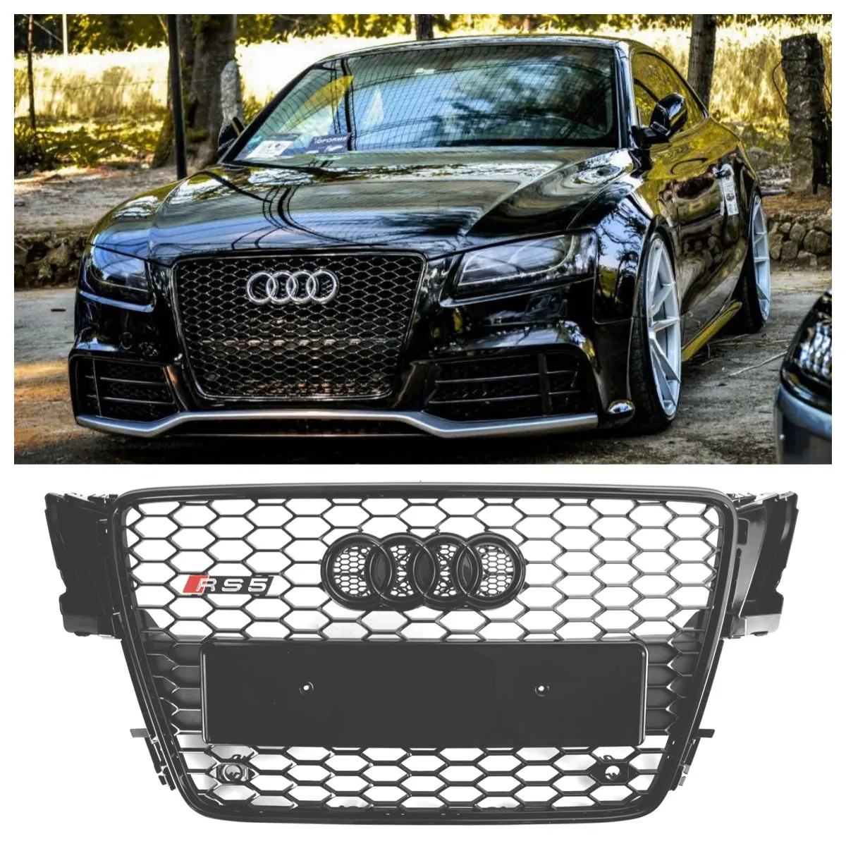 Audi A5/S5 B8 2008-2012 Sports negros infantiles brillantes estilo de permeabilidad Pequeña Rs5 Rs5