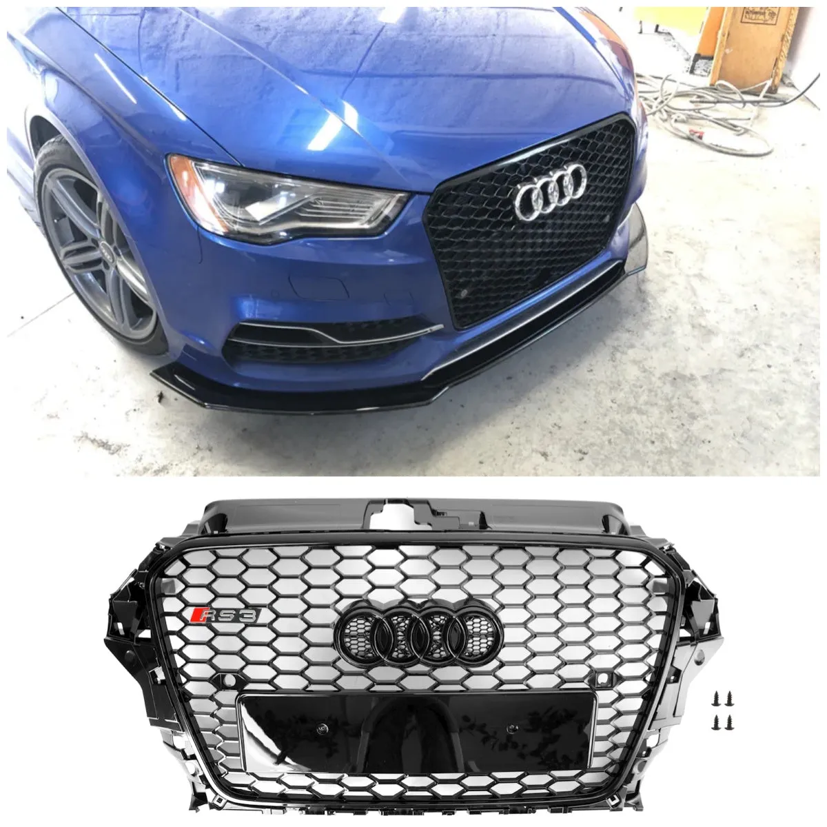 RS3 Hood Hemycomb Grill Grill Grill para Audi A3 S3 2013-2016
