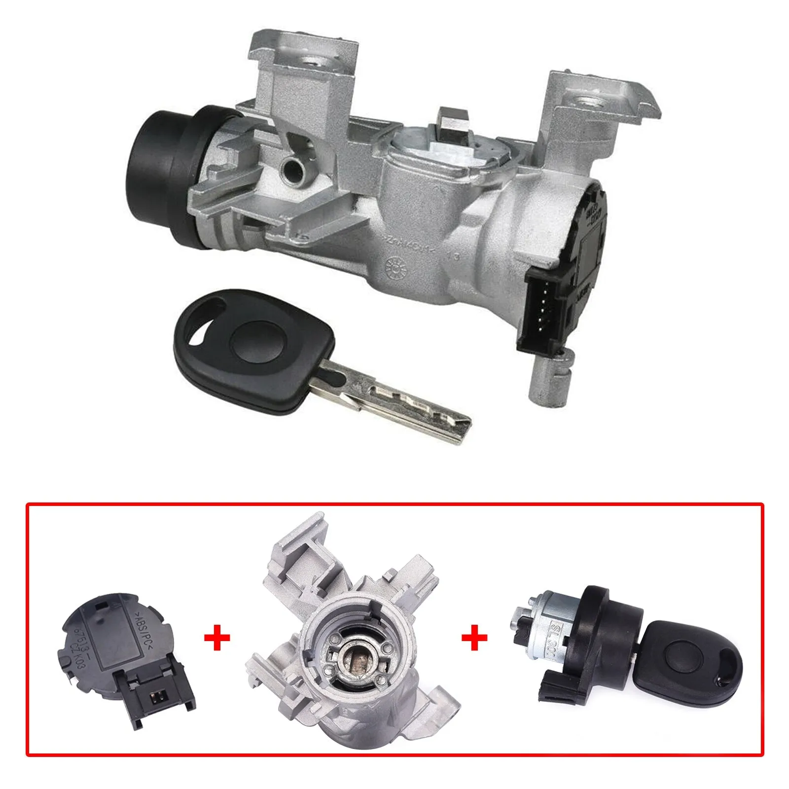 2004-2009 Volkswagen Golf MK5 Interruptor de encendido con llave de cilindro de bloqueo 1K0905851B 1K0953527D Genérico