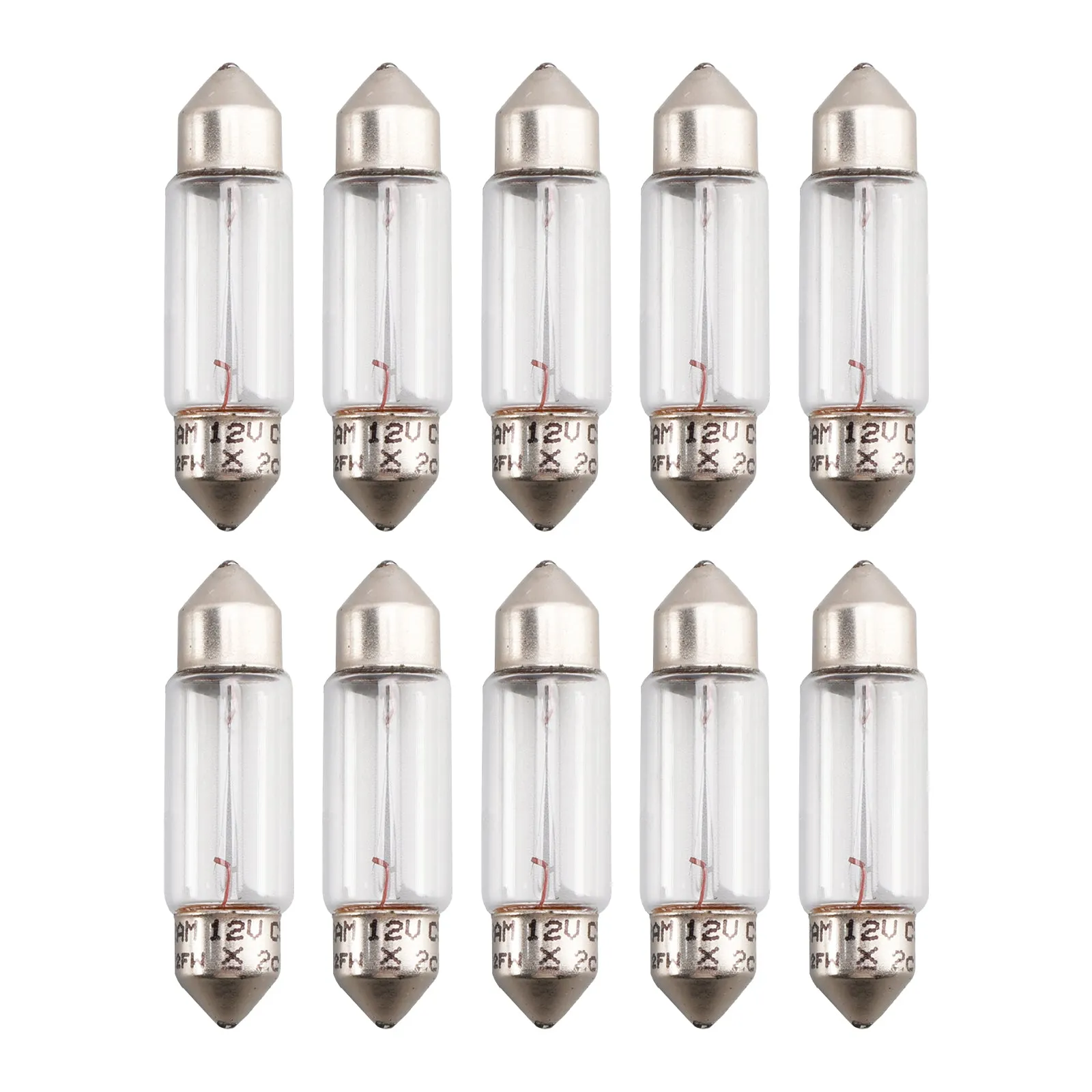 Lote de 10 bulbos tubulares para la iluminación del automóvil C5W SV8.5 36 mm 6418 12 V 5 W para OSRAM