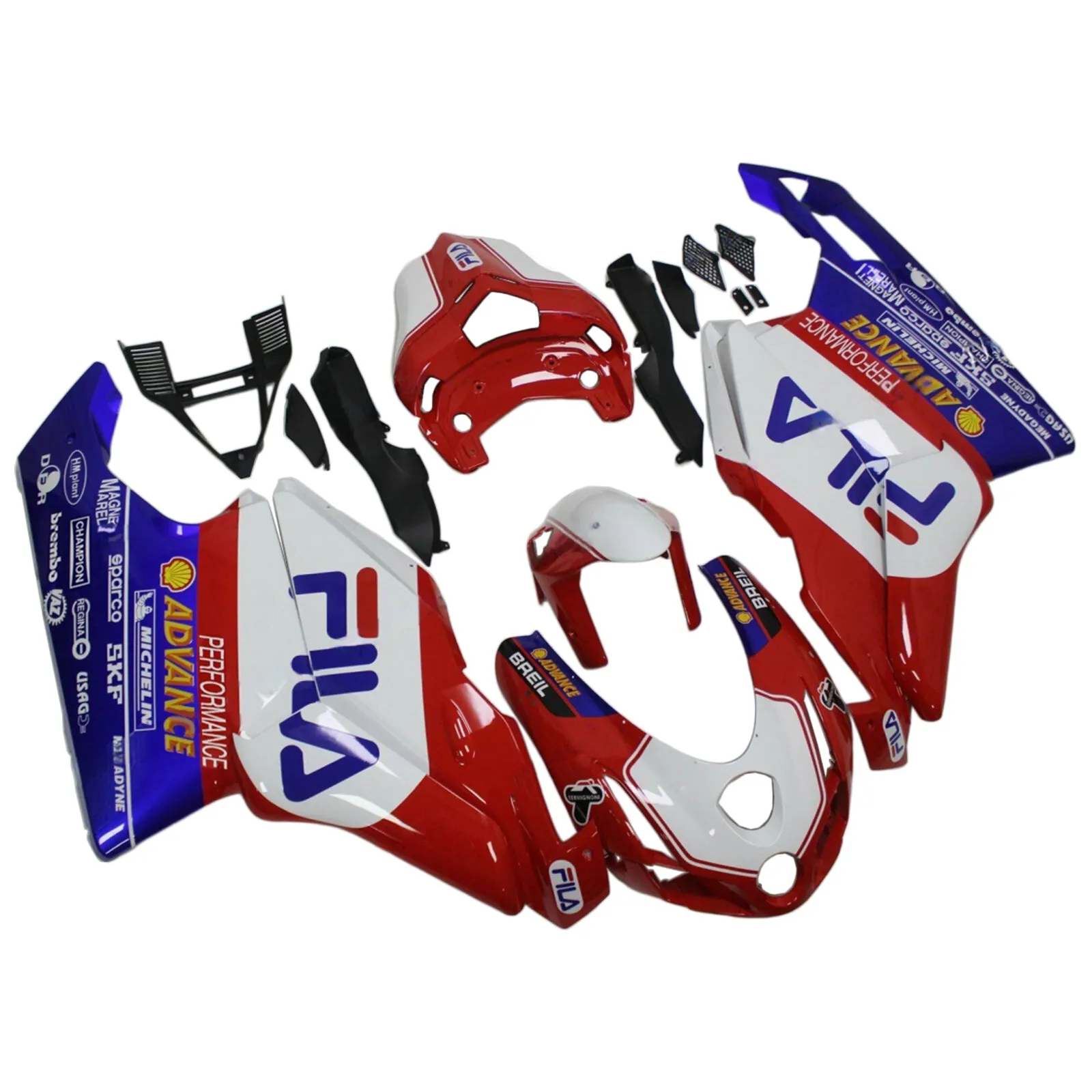 Kit de carenado de inyección Bodywork ABS de plástico adecuado para Ducati 999 749 2003-2004