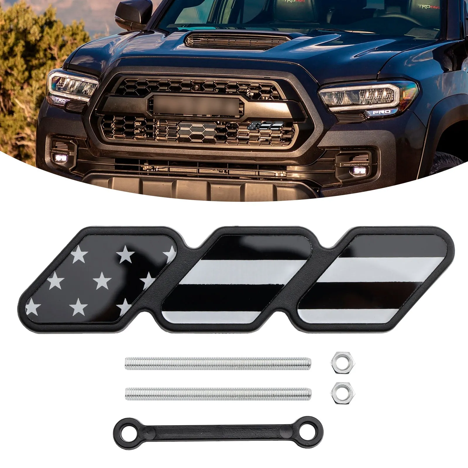Tricolor Grille Emblem, Accesorios de automóviles para Toyota Tacoma Trra Rav4