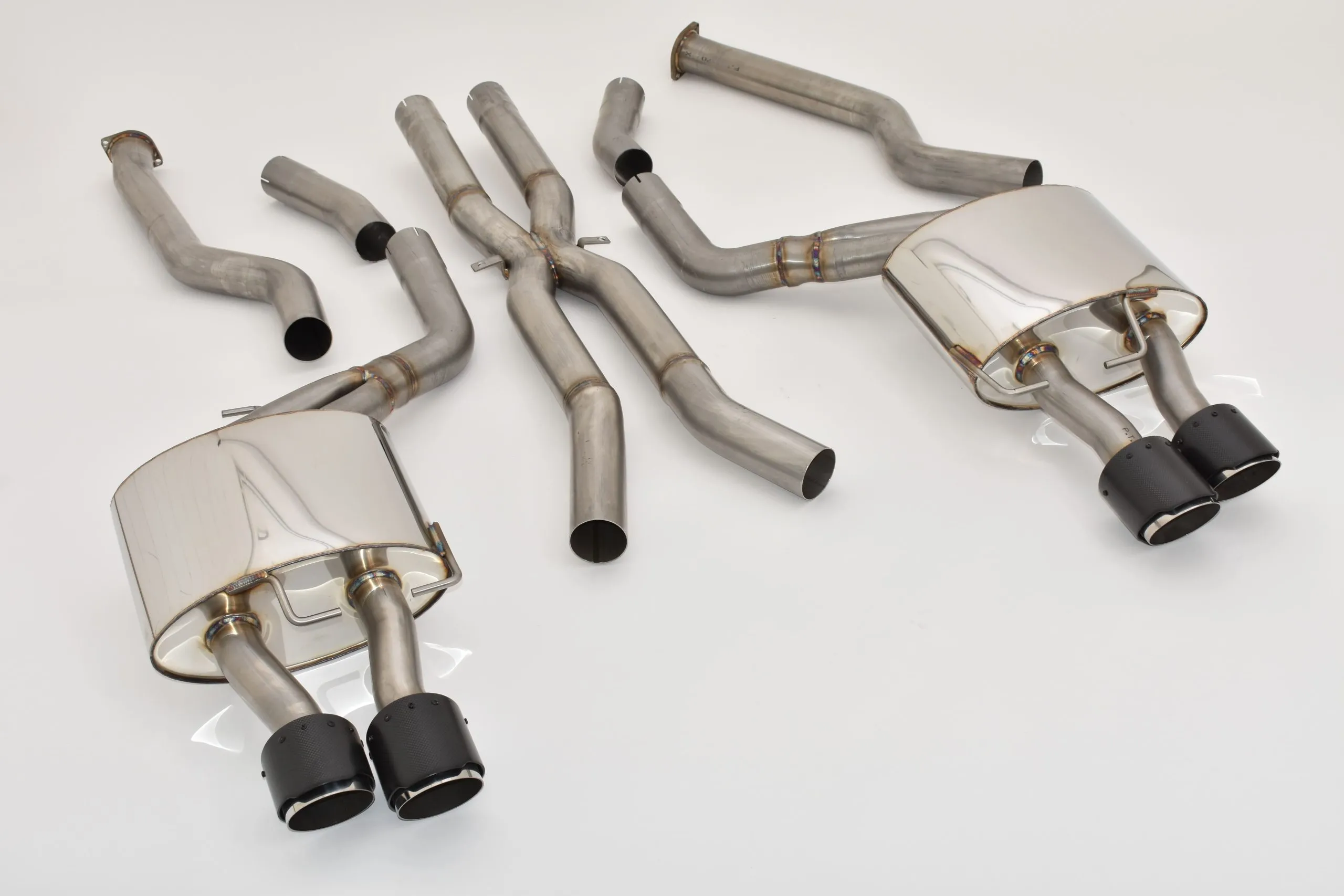 Catback-System De 70 Mm Con Tubo De Escape L. & R. Con Tubos De Recambio De Catalizador Friedrich Bmw 6er E63 M6 Desde Año: 200