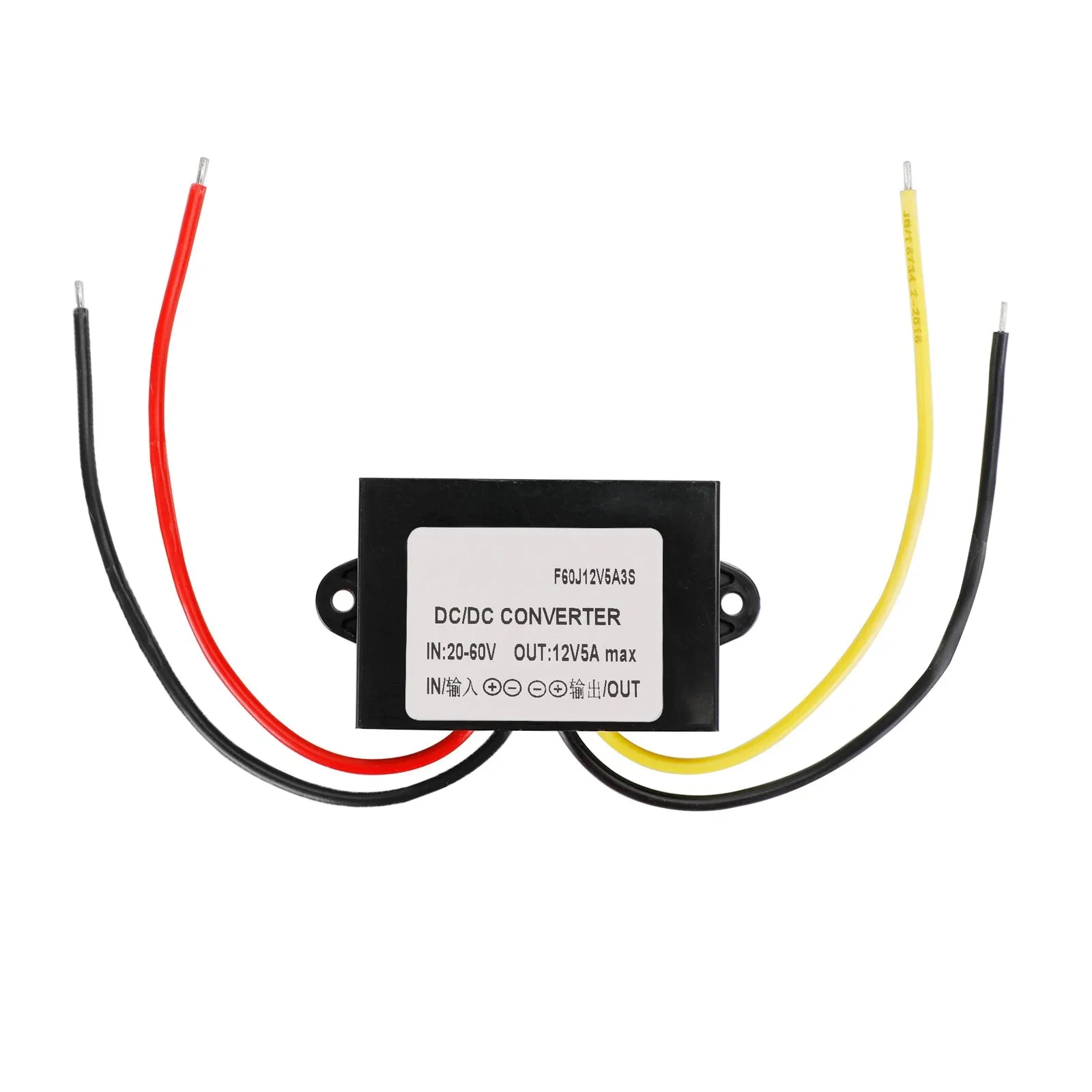 Convertidor impermeable DC-DC 20-60 V, bajada de voltaje a 12 V, 5 Un módulo de potencia