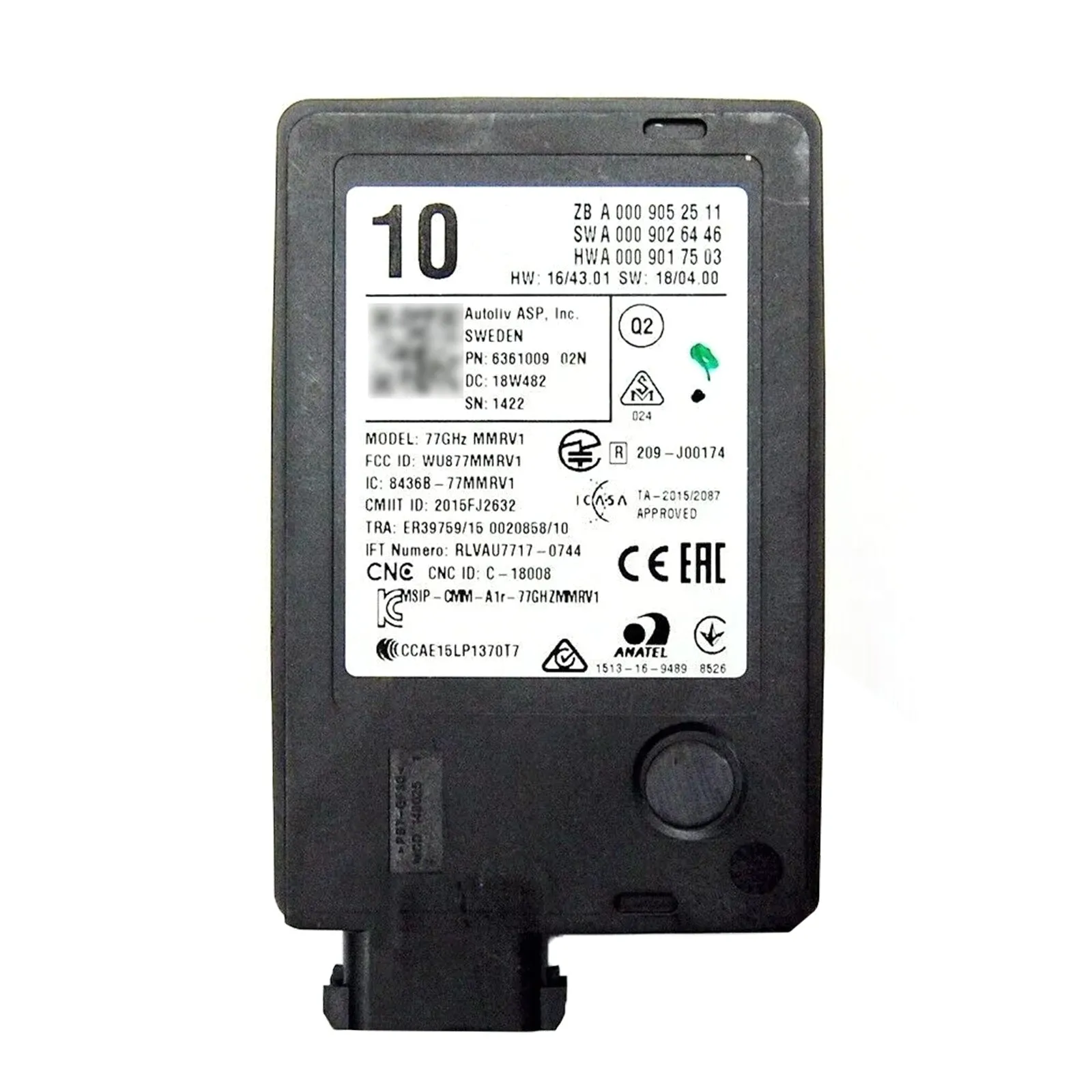 2018-Today Mercedes Benz Clase A AMG A 45 4Matic/S 4Matic Nuevo sensor de radar Unidad de control distrital A0009052511