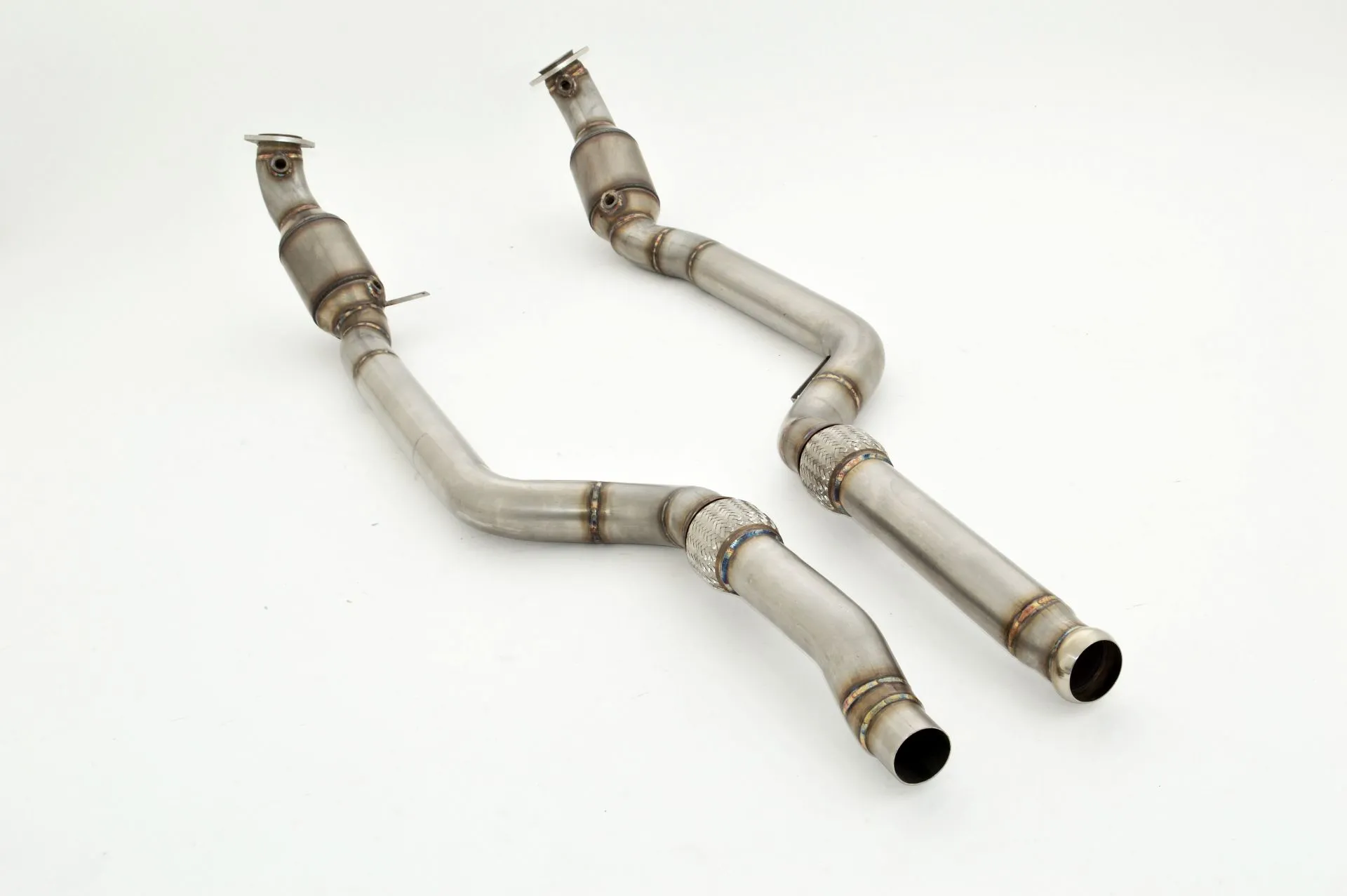 2x Sección Inferior Del Downpipe De 76 Mm Con Catalizador Deportivo Hjs De 200 Celdas Friedrich Mercedes S/W212 E63 Amg + S Seda