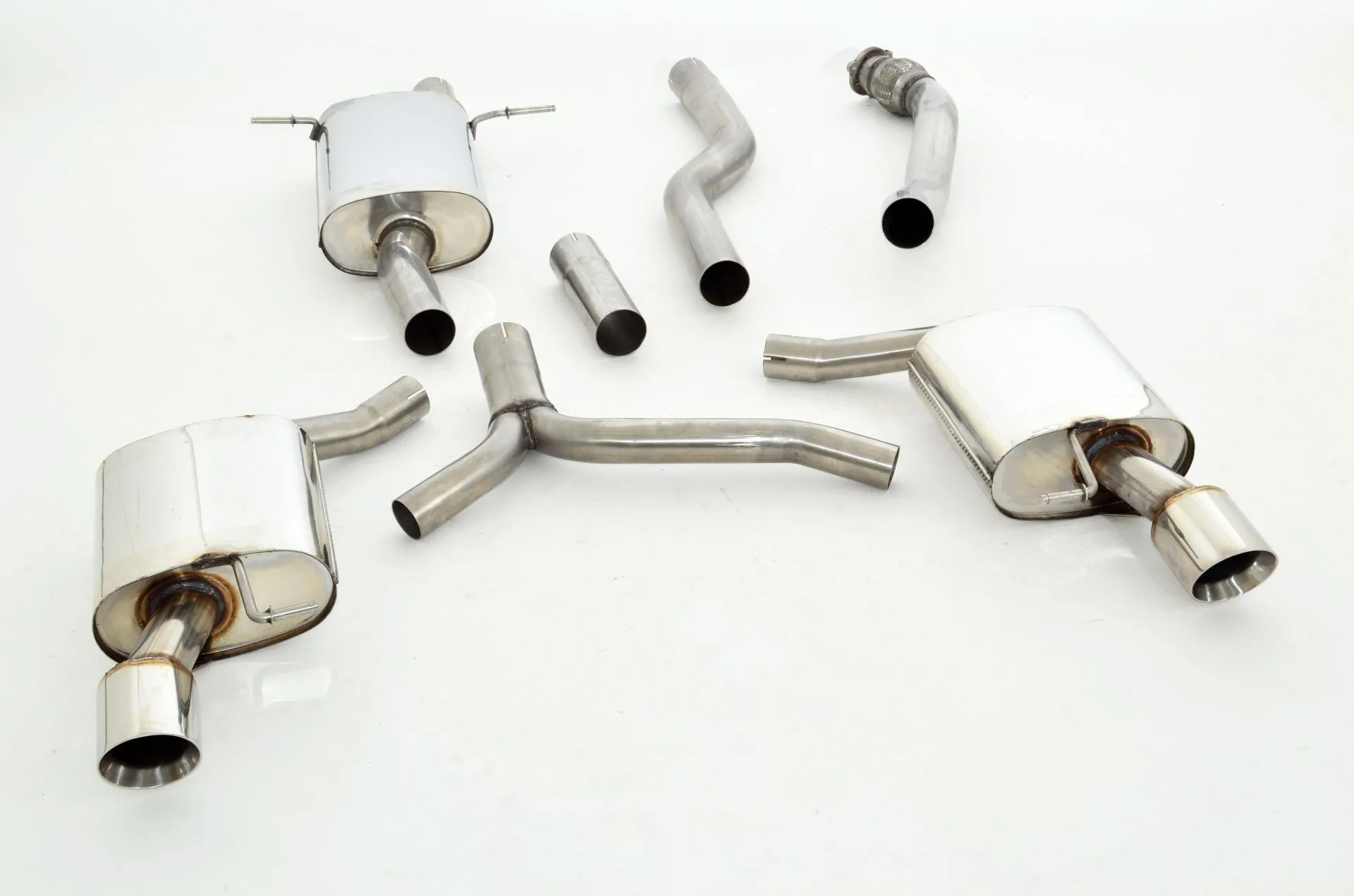 Catback-System De 76 Mm Con Salida De Escape Izquierdo Y Derecho Friedrich Audi A5 B8 Sportback 2wd Año: 09/2009-07/2011 1.8l