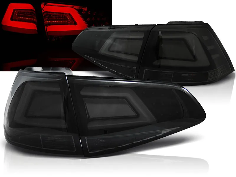 Pilotos Traseros Led Vw Golf 7 13- Ahumado Negro Led Bar